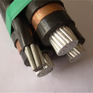 Kabel miedziany / aluminiowy MV z przewodem antenowym 6,35 / 11KV 3x95mm2 3X185mm2